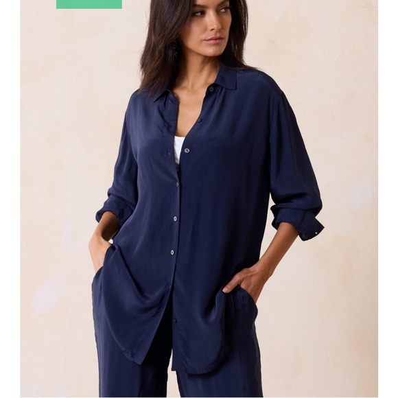 TOMMY BAHAMA-WOMEN'S CALYPSO
CREPE SHIRT button down NWT blue size medium - Picture 12 of 12